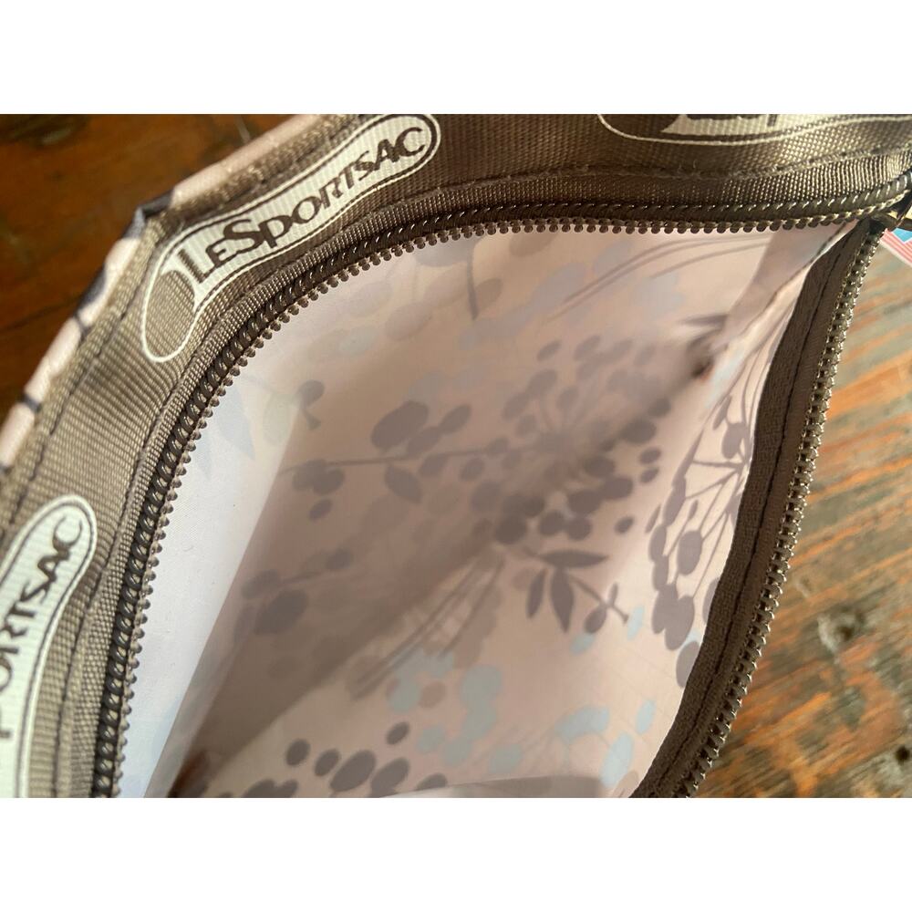 LESPORTSAC Gray/Beige Floral Zip Pouch - Picture 3 of 6